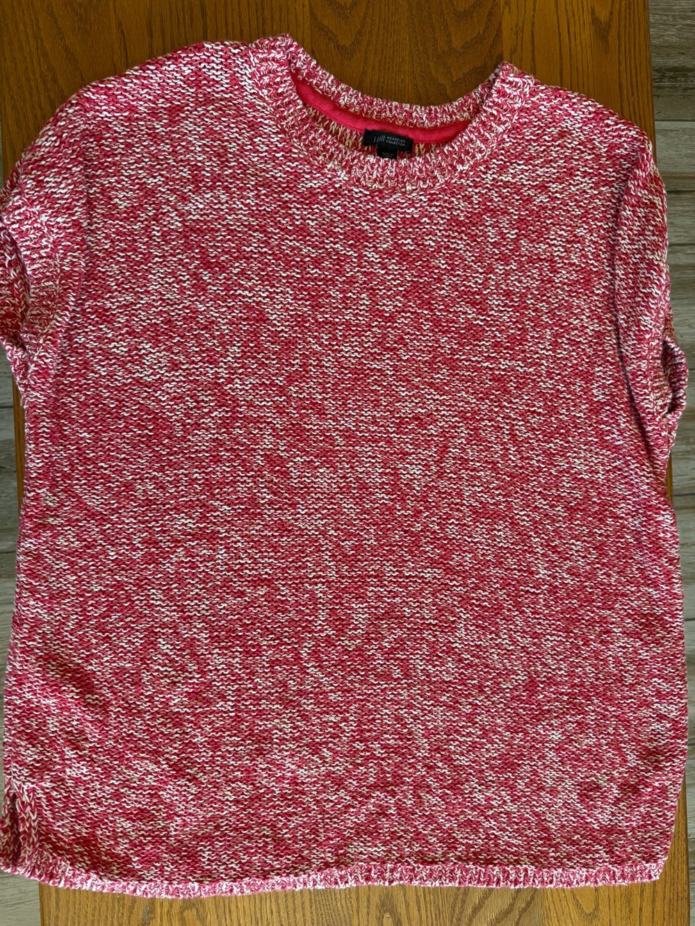 J. Jill Pink Marled Short-Sleeve Crewneck Sweater